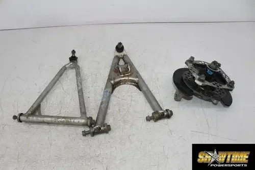01-05 YAMAHA RAPTOR 660R FRONT LOWER UPPER LEFT CONTROL A ARMS W SPINDLE HUB