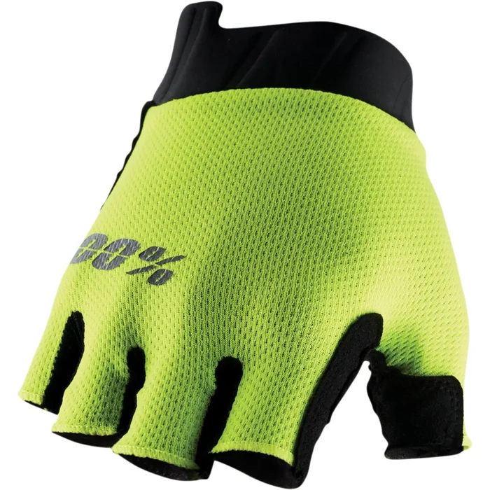 100% Exceeda Gloves Gel Short Finger – Fluorescent Yellow