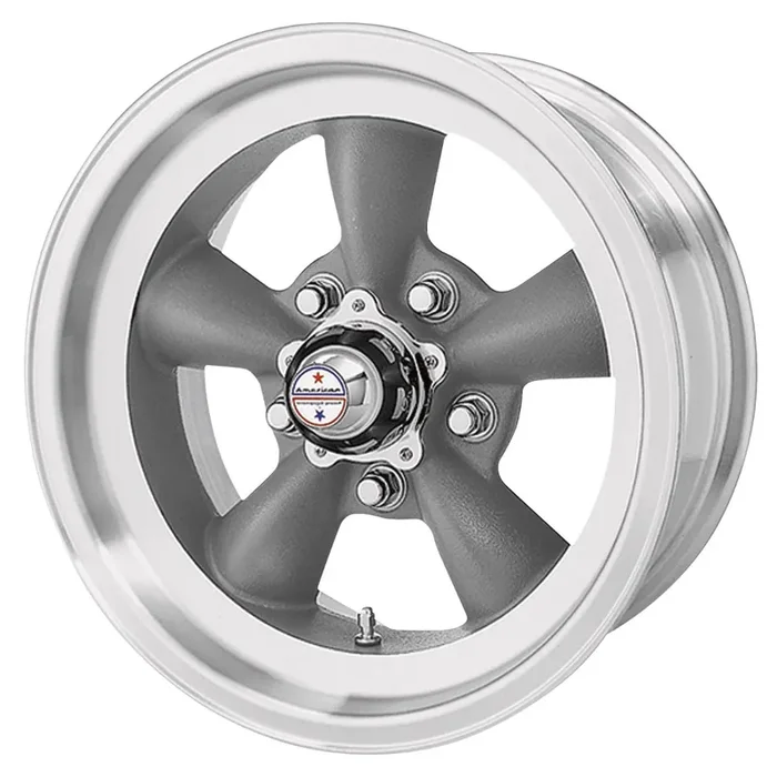 15×10 VN105 Torq Thrust D Gray/Machined 5×4.75 bolt 3.77″ back