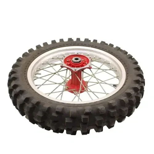 1991 – 1995 KTM 250 300 EXC REAR WHEEL RIM TIRE RUBBER SILVER RED