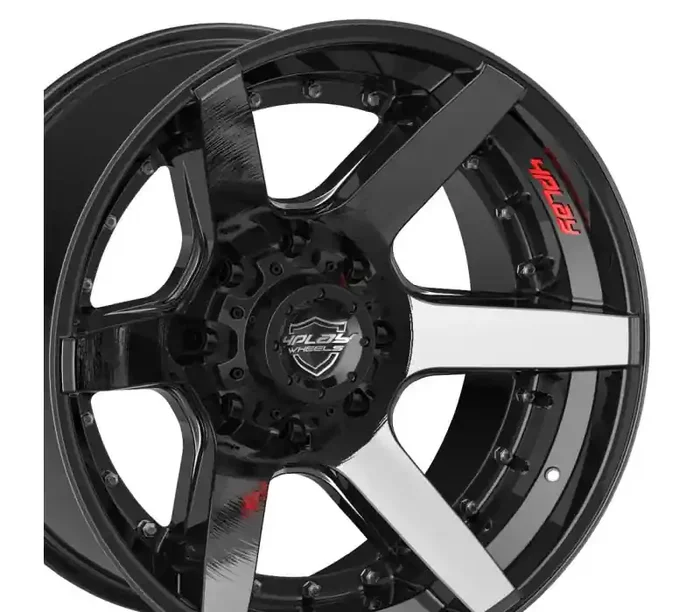 4Play Wheels 4PLAY Wheel 22×10 4P60 Brushed Black Rim Ram 3500 2011-2022 4P60-22100-8650-24BBT
