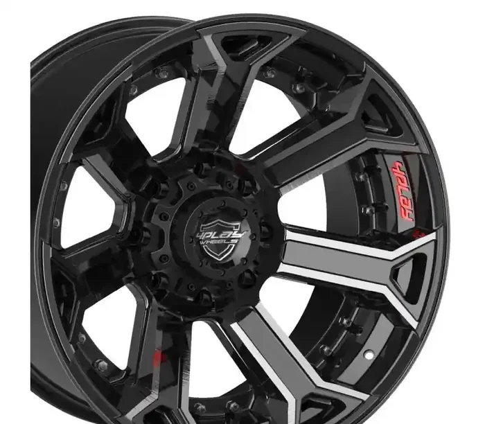 4Play Wheels 4PLAY Wheel 22×10 4P70 Brushed Black Rim Ram 3500 2011-2022 4P70-22100-8650-24BBT