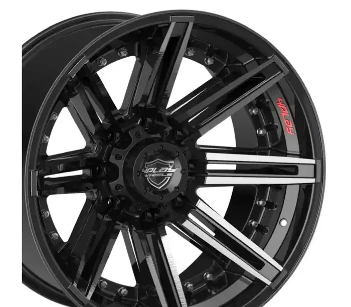 4Play Wheels 4PLAY Wheel 22×12 4P08 Brushed Black Rim Chevrolet Suburban 2500 1989-2013 4P08-22120-8650-44BBT