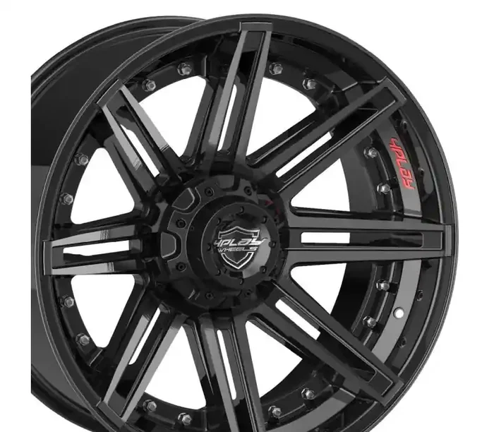 4Play Wheels 4PLAY Wheel 22×12 4P08 Brushed Black Rim Toyota FJ Cruiser 2007-2014 4P08-22120-6D55-44BBT