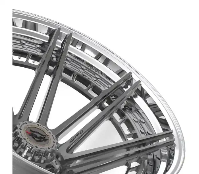 4Play Wheels 4PLAY Wheel 24×14 4PF8 Polished Barrel with Tinted Clear Center Rim Chevrolet Silverado 3500 HD 2011-2022 4PF8-24140-8180-76BG-P