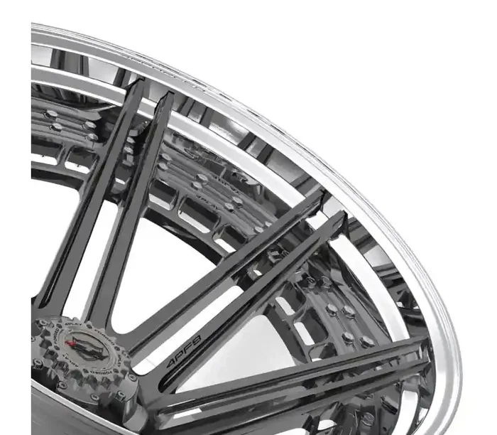 4Play Wheels 4PLAY Wheel 24×14 4PF8 Polished Barrel with Tinted Clear Center Rim Jeep Grand Cherokee 1999-2022 4PF8-24140-5D55-76BG-P