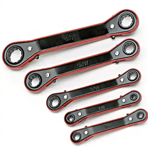 5 Piece Metric Offset Ratchet Box Wrench Set