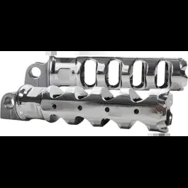 Accutronix Chrome Muzzle Brake Folding Footpegs Pair Harley Male Mount