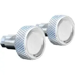Accutronix Chrome Round Knurled Saddlebag Latch Levers Harley FLH/T 14-19