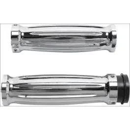 Accutronix Custom Gothic Diamond Style Chrome Hand Grips for Harley Throttle by Wire