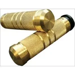Accutronix Custom Gothic Style Knurled Grooved Brass Hand Grips for Harley Throttle By Wire