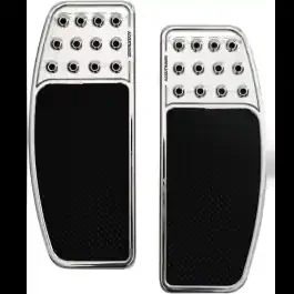 Accutronix FBF01-DOC Chrome Knurled Drilled Front Floorboards Harley 84-Up