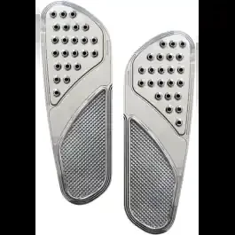 Accutronix FBF01-KDVC Chrome Knurled Drilled Front Floorboards Harley 84-Up