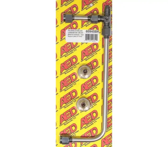 Advanced Engine Design Polished S/S 4150 Carb Fuel Line Kit 60945BK