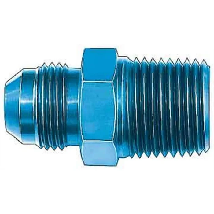 Aeroquip 6 AN Male to 1/4 in NPT Male Straight Adapter – Blue Anodized FCM2004