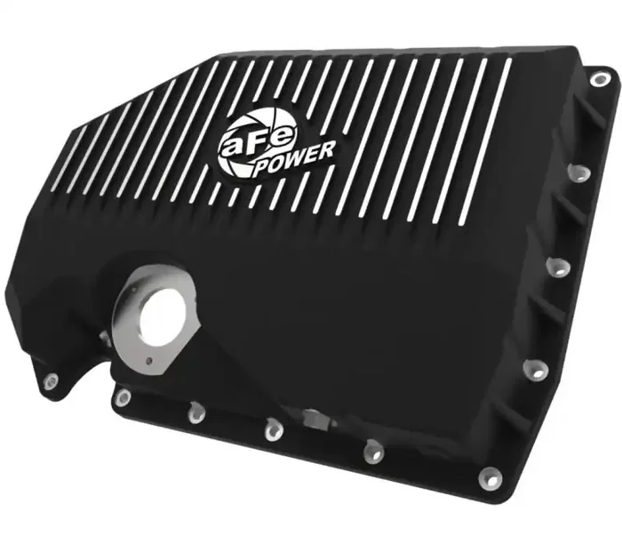aFe 05-19 VW 1.8L/2.0L w/ Oil Sensor Engine Oil Pan Black POWER Street Series w/ Machined Fins 46-71210B