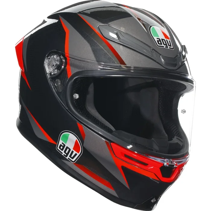 AGV 0101-15622 2118395002014S K6 S Slashcut Helmet K6 S Helmet – Slashcut – Black/Gray/Red – Small