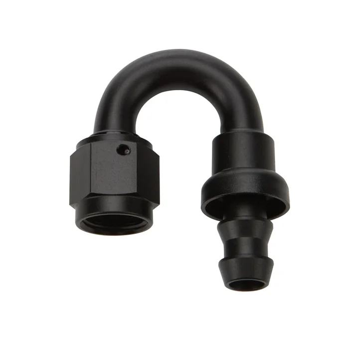 Allstar Performance Pushlock Hose End – Black – 180 Deg Elbow -8 AN