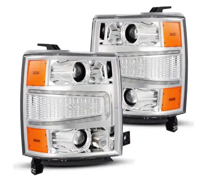 AlphaRex 04-15 Chevy 1500HD LUXX LED Proj Headlights Chrome w/Seq Activation Light / Seq Signal 880243