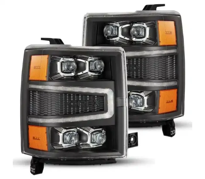 AlphaRex 04-15 Chevy 1500HD NOVA-Series LED Proj Headlights Black w/Activ Light/Seq Signal & SB DRL 880239