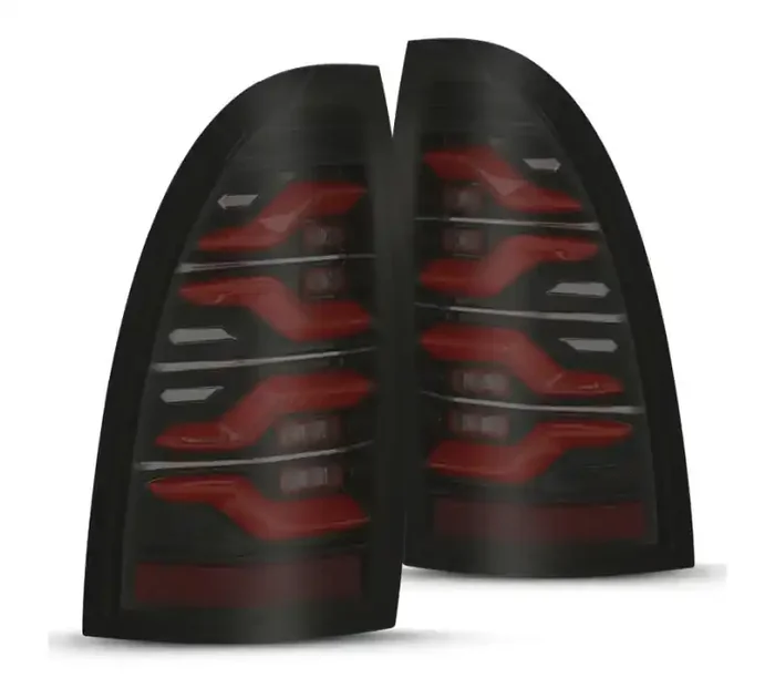 AlphaRex 05-15 Toyota Tacoma LUXX LED Taillights Blk/Red w/Activ Light/Seq Signal 680070