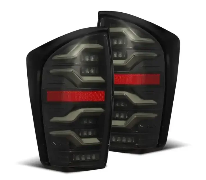 AlphaRex 16-21 Toyota Tacoma LUXX LED Taillights Alpha Blk w/Activ Light/Seq Signal 680080
