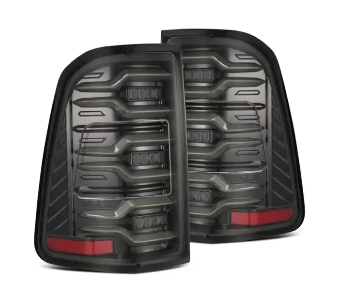 AlphaRex 19-21 Dodge Ram 1500 Luxx-Series LED Tail Lights Alpha-Black w/Activ Light/Seq Signal 640030