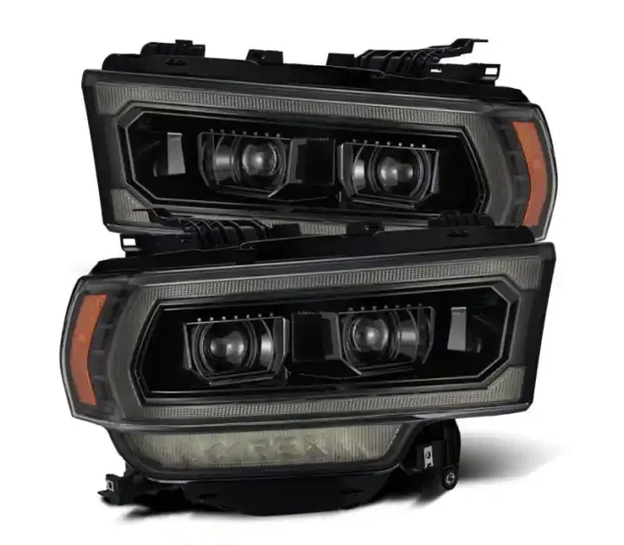 AlphaRex 19-21 Ram 2500 LUXX LED Proj Headlights Plank Style Alpha Blk w/Activ Light/Seq Signal/DRL 880549