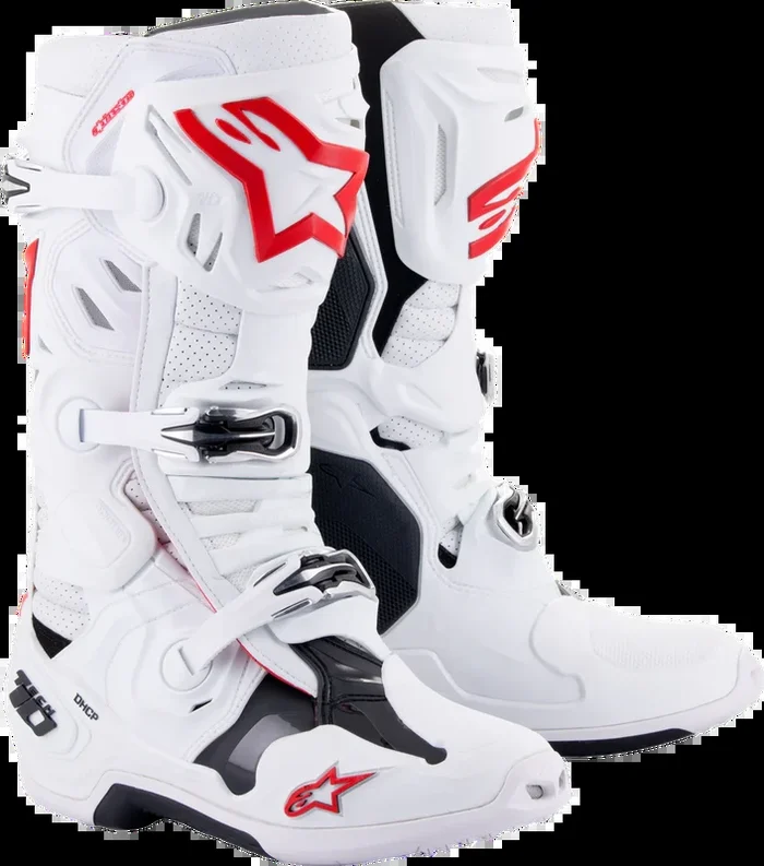 Alpinestars 482-12714 2010520-2230-14 TECH 10 SUPERVENTED BOOTS WHITE/BRIGHT RED SZ 14