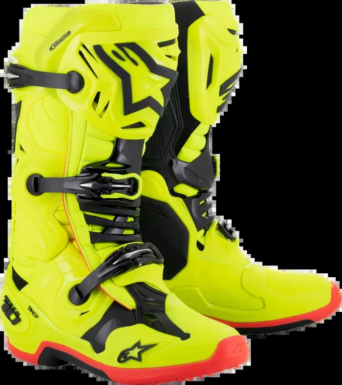Alpinestars 482-13313 2010020-533-13 TECH 10 BOOTS YLW FLUO/BLK/RED FLUO SZ 13