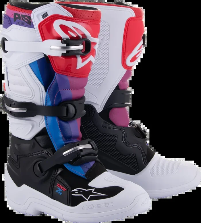 Alpinestars 482-48503 2015017-289-3 TECH 7S BOOTS WHT/BLK/RAINBOW SZ 3