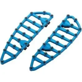 Arlen Ness 06-892 Blue CNC Billet Aluminum MX Floorboards 18 x 5.75 Harley 99-Up