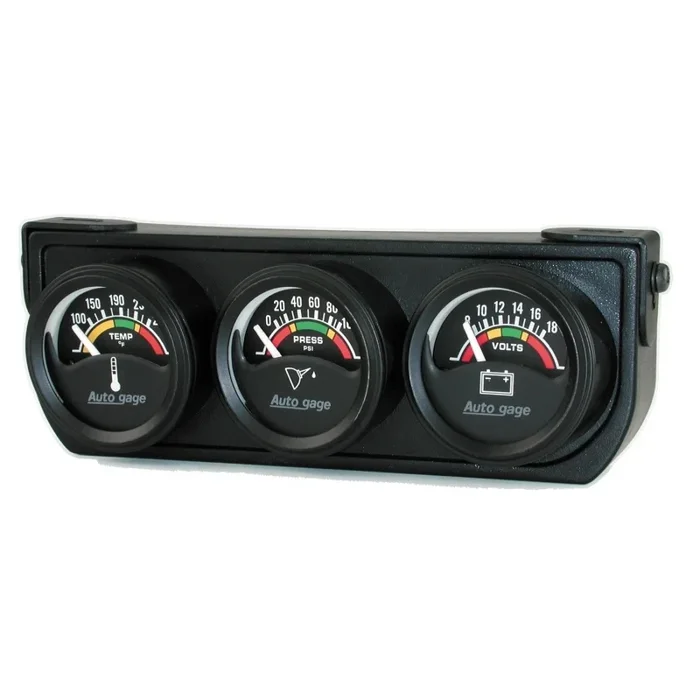 Auto Gage Electric Mini Oil / Volt / Water Gauge Black Console 1-1 / 2 in.