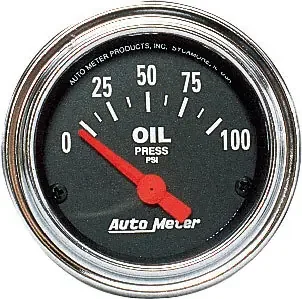 Auto Meter 2522 2 1/16″ Diameter Electrical Oil Pressure Gauge (Measures from 0 – 100 PSI)
