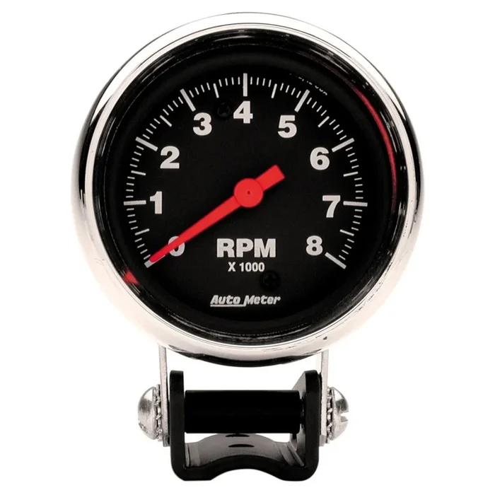 Auto Meter Z-Series 8000 RPM Tachometer – Electric – Analog – 2-5/8 in Diameter – Pedestal Mount – Black Face 2893