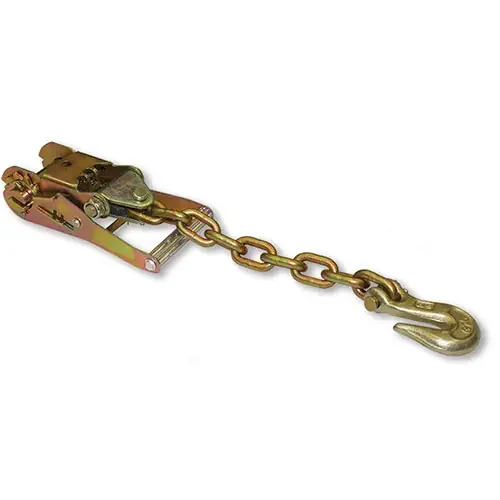 B/A 2″ Wide Handle Ratchet with Towing Chain and Clevis Grab Hook WLL 4000 lbs.