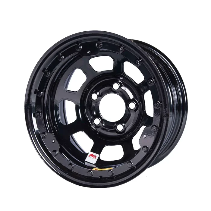 Bassett D-Hole Beadlock Wheel – 15 ” x 8 ” – Black Powder Coat – 2 ” Backspace – 5 x 5 ” Bolt Pattern