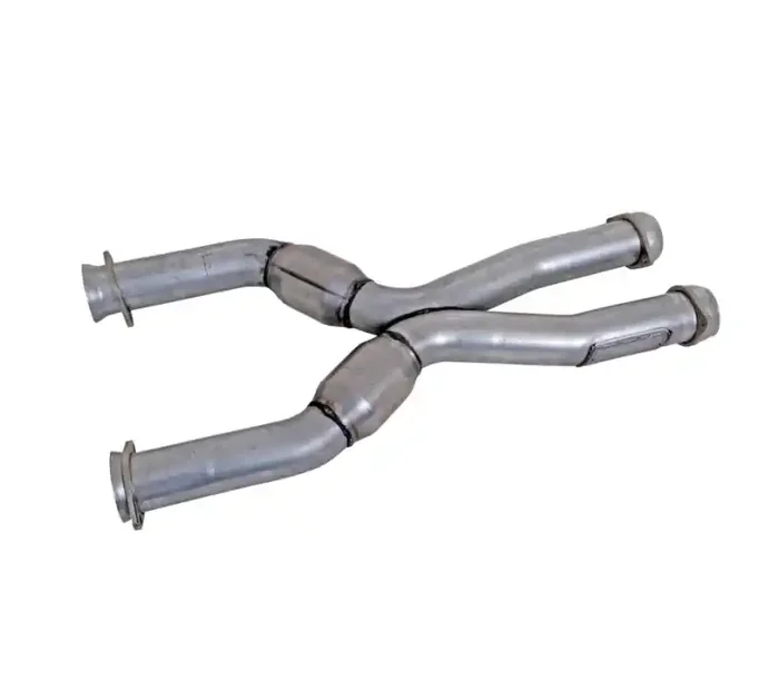 BBK 79-04 Mustang Coyote Swap Short Mid X Pipe w Catalytic Converters 3.0 For Long Tube Headers 1786
