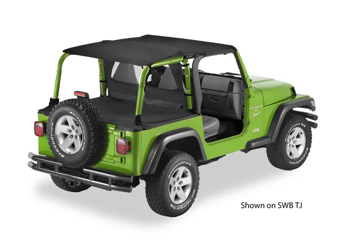 Bestop Safari Bikini, Duster & Windjammer Summer Combo in Black Diamond for 04-06 Jeep Wrangler TJ Unlimited with Factory Soft Top