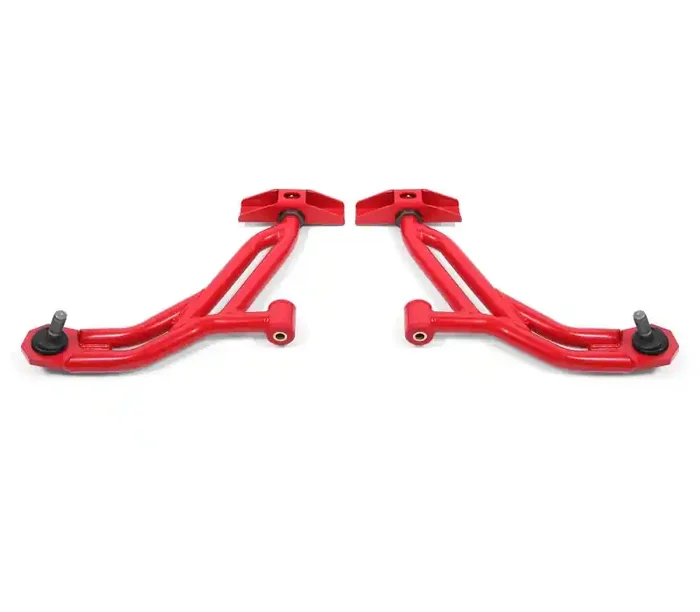 BMR Suspension BMR 10-14 Ford Mustang Non-Adj. Lower A-Arms Delrin/Rod End w/ 19mm Tall Ball Joint – Red AA756R