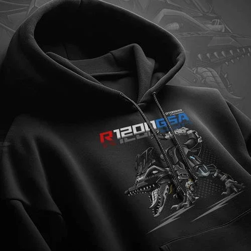 BMW R1200GS Adventure 2017 Triple Black on Hoodie Pullover for Riders