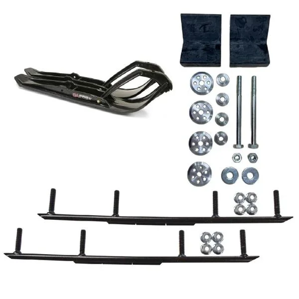 C&A Pro Black XPT Snowmobile Skis w/ 8″ Round Bars Complete Kit Yamaha 2014+ Viper/Sidewinder