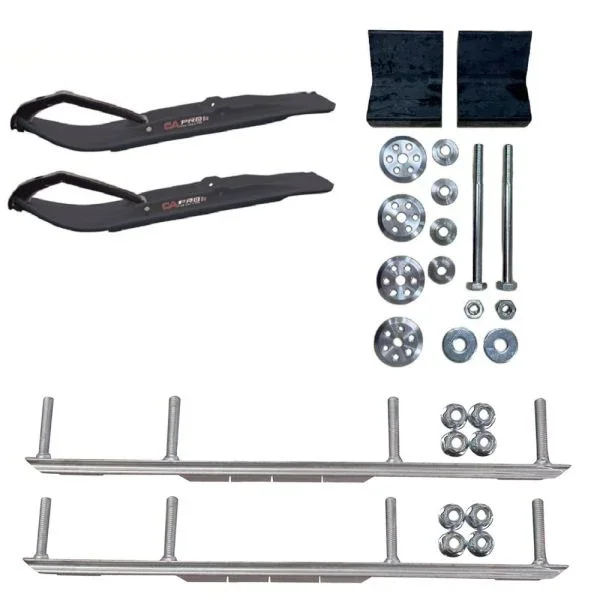 C&A Pro Black XT Snowmobile Skis w/ 6″ Shaper Bars Complete Kit Arctic Cat 2012+ Non M-Series