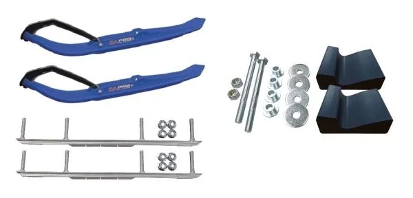 C&A Pro Blue MTX Snowmobile Skis w/ 6″ Shaper Bars Complete Kit 2017-2020 Ski-Do Summit 4th Gen Chassis