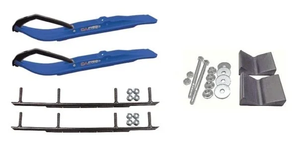 C&A Pro Blue XT Snowmobile Skis w/ 10″ Round Bars Complete Kit Yamaha 2014 & Newer Viper