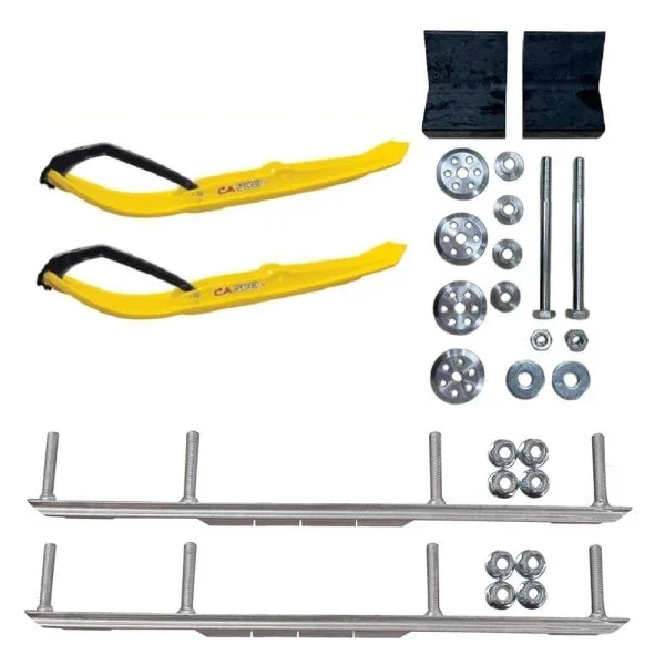 C&A Pro Yellow MTX Snowmobile Skis w/ 9″ Shaper Bars Complete Kit Arctic Cat 2012+ Non M-Series