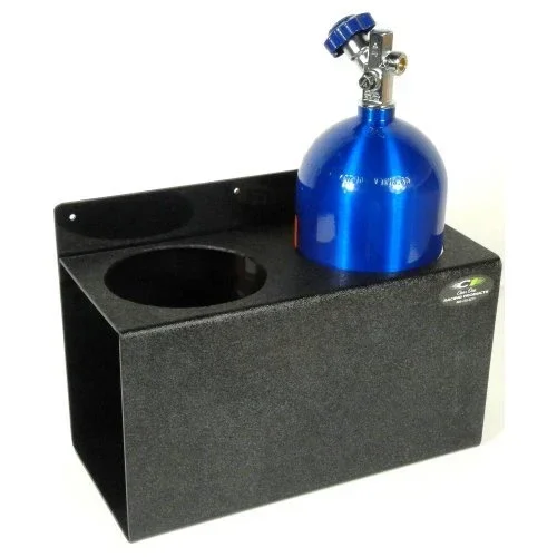 Clear 1 Racing 2 Bottle Capacity Nitrous Oxide Bottle Holder Floor/Wall Mount 18 x 12-1/2 x 8-3/4 ” Plastic – Black