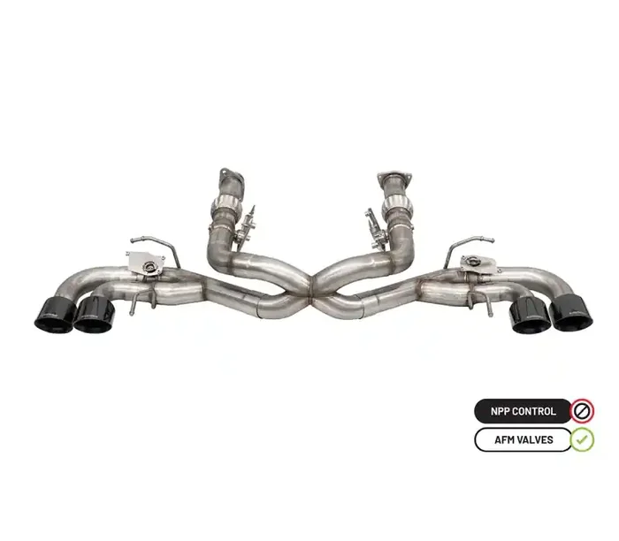CORSA Performance Corsa 20-22 Corvette C8 3in Valved Cat-Back 4.5in Blk Quad Tips – Fits Factory NPP Exhaust w/ AFM 21106BLK
