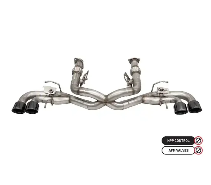 CORSA Performance Corsa 20-22 Corvette C8 3in Valved Cat-Back 4.5in Blk Quad Tips – Fits Factory NPP Exhaust 21105BLK