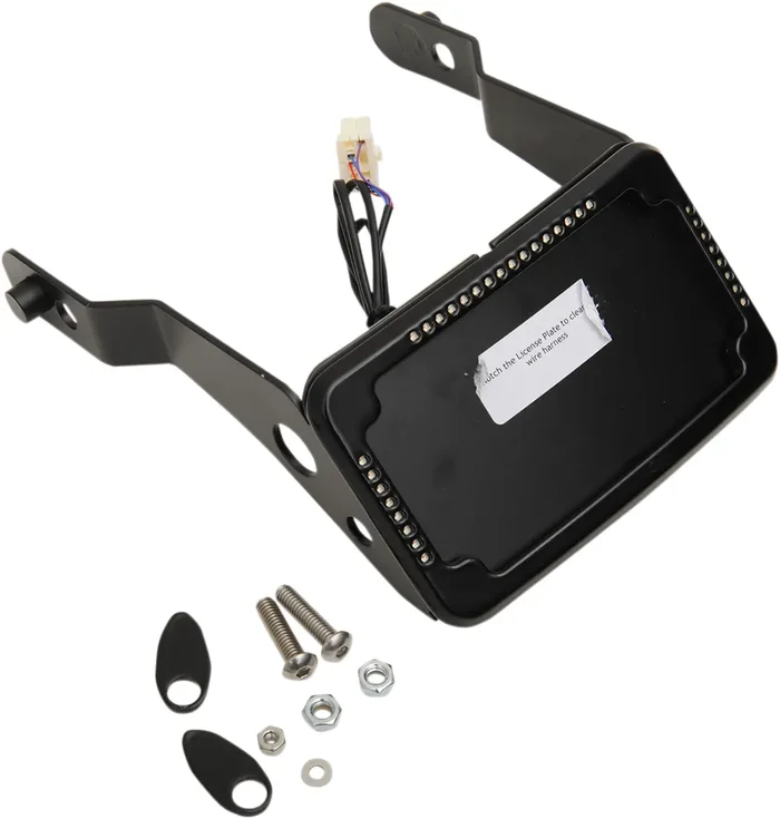 Curved License Plate Frame and Mount with License Plate Light